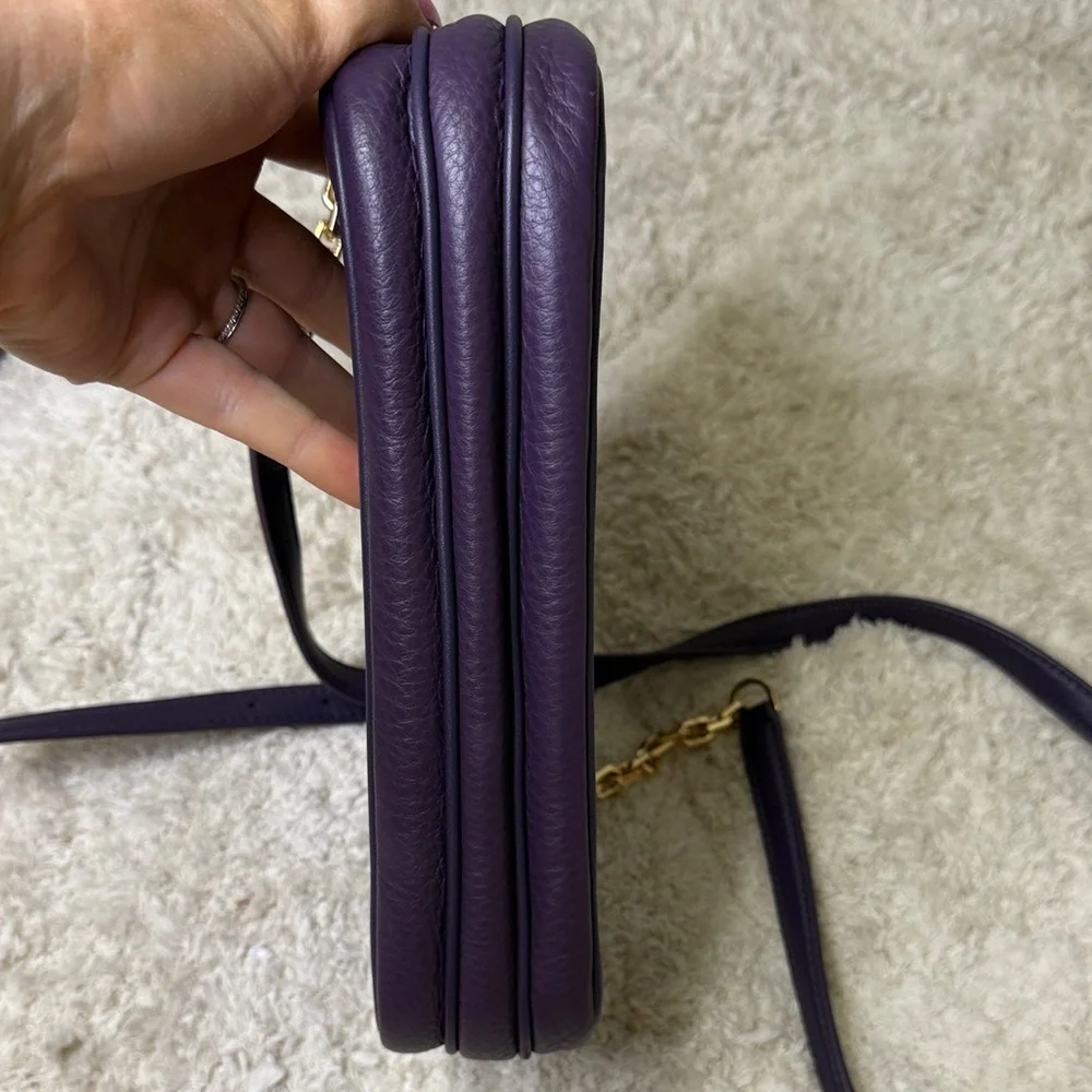 Tory Burch Dark Purple Crossbody Bag with Gold Accents - Picture 4 of 12